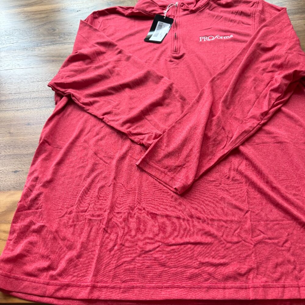 NWT UltraClub Red L/S quarter-zip golf shirt 2XL